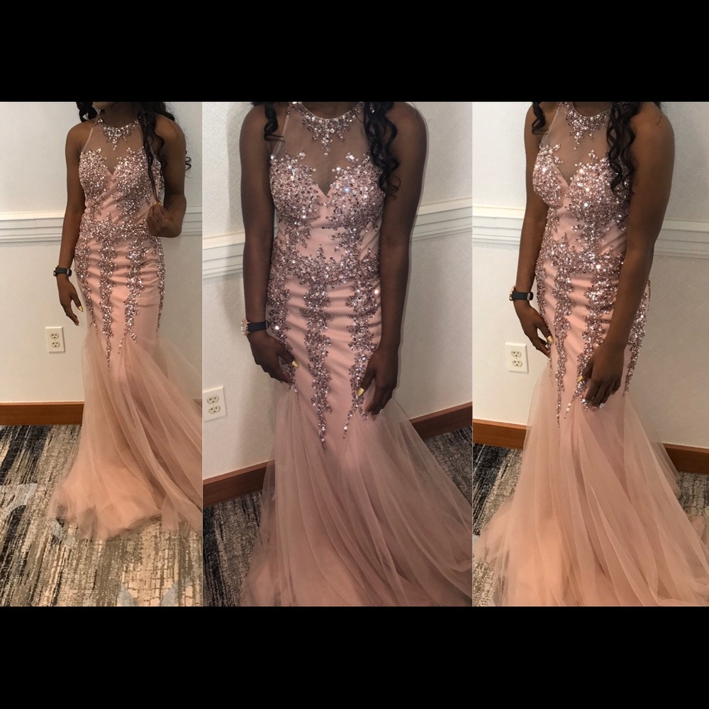 Rose gold prom dress